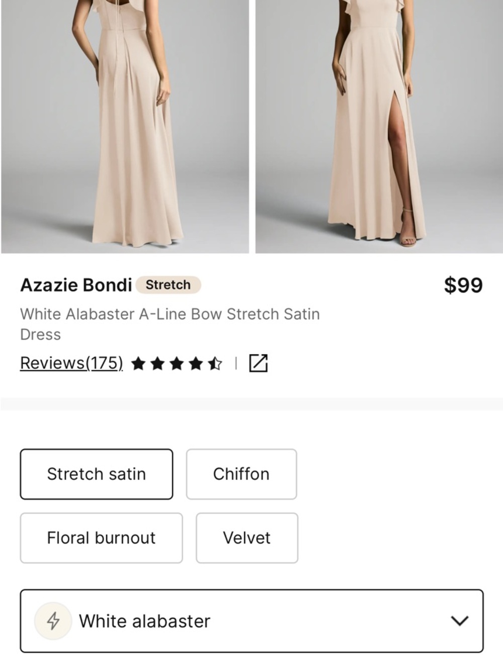 Bondi White Alabaster Satin Dress - Subtle Ivory Sheen